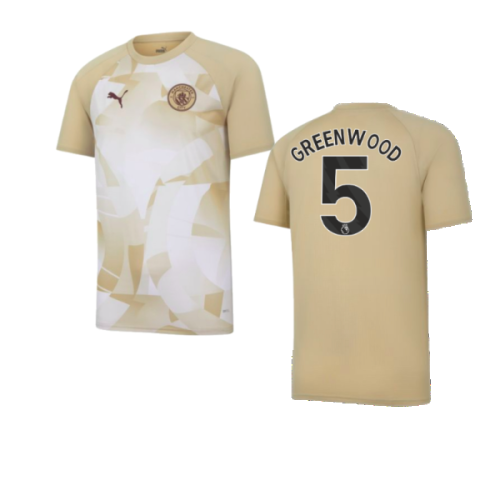 2023-2024 Man City Prematch SS Jersey (Granola) (Greenwood 5)