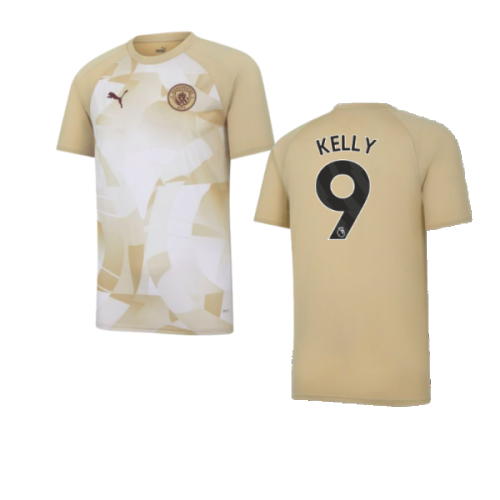 2023-2024 Man City Prematch SS Jersey (Granola) - Kids (Kelly 9)