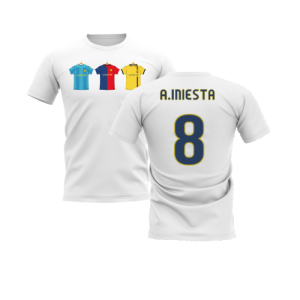 Barcelona 2008-2009 Retro Shirt T-shirt (Black) (A.Iniesta 8)