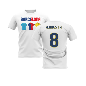 Barcelona 2008-2009 Retro Shirt T-shirt (Navy) (A.Iniesta 8)