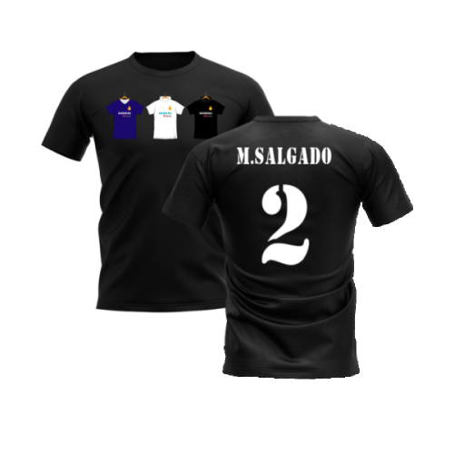 Real Madrid 2002-2003 Retro Shirt T-shirt (Black) (M.Salgado 2)