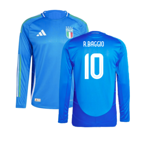 2024-2025 Italy Authentic Long Sleeve Home Shirt (R.BAGGIO 10)