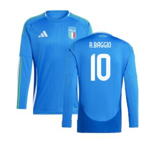 2024-2025 Italy Long Sleeve Home Shirt (R.BAGGIO 10)