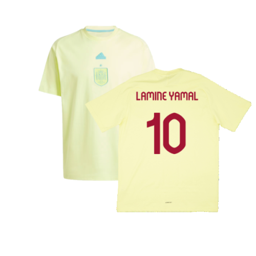 2024-2025 Spain Travel Tee (Yellow) (Lamine Yamal 10)