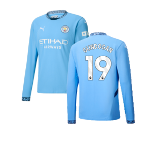 2024-2025 Man City Home Long Sleeve Shirt (Gundogan 19)