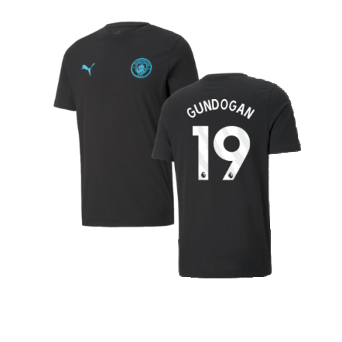 2024-2025 Man City ESS Tee (Black) - Kids (Gundogan 19)