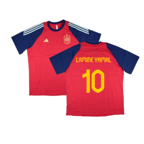 2024-2025 Spain Training Tee (Red) (Lamine Yamal 10)