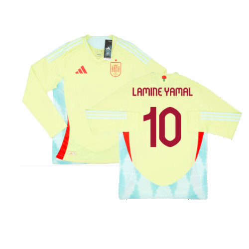 2024-2025 Spain Authentic Long Sleeve Away Shirt (Lamine Yamal 10)