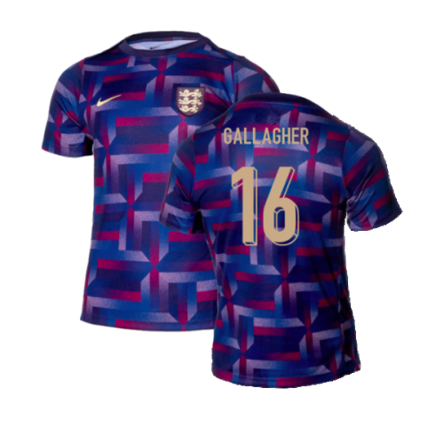 2024-2025 England Academy Pro Pre-Match Shirt (Purple Ink) (Gallagher 16)