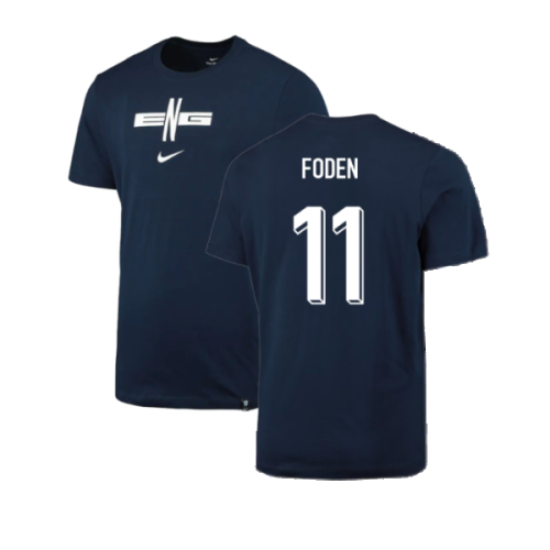 2024-2025 England Football T-Shirt (Navy) (Foden 11)