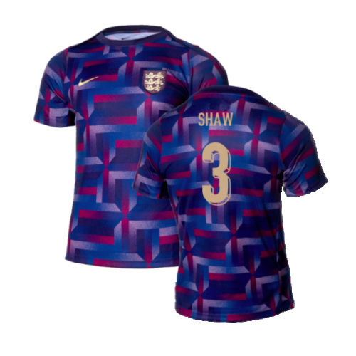 2024-2025 England Academy Pro Pre-Match Shirt (Purple Ink) (Shaw 3)
