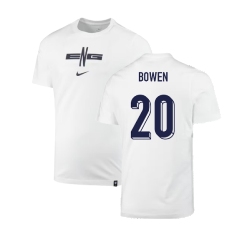 2024-2025 England Soccer T-Shirt (White) (Bowen 20)