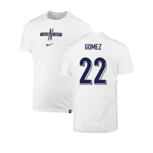 2024-2025 England Soccer T-Shirt (White) (Gomez 22)