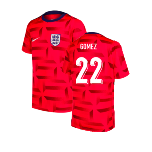 2024-2025 England Dri-FIT Pre-Match Shirt (Red) (Gomez 22)