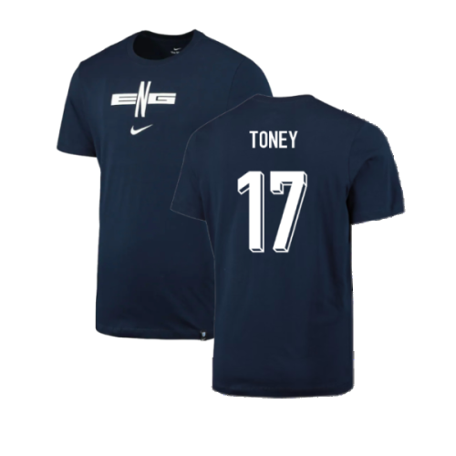 2024-2025 England Football T-Shirt (Navy) (Toney 17)