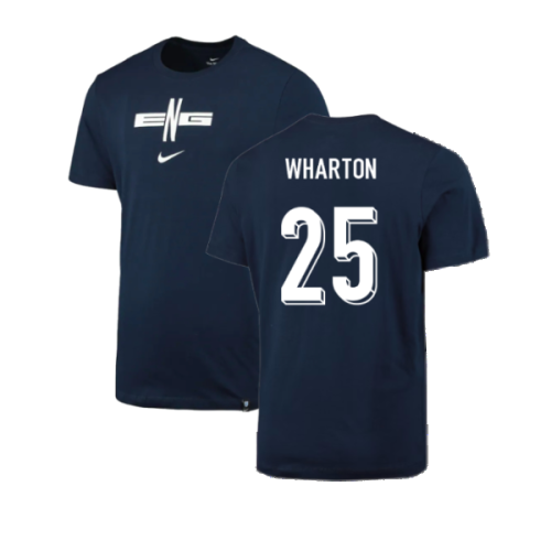 2024-2025 England Football T-Shirt (Navy) (Wharton 25)