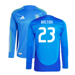 2024-2025 Italy Authentic Long Sleeve Home Shirt (BASTONI 23)