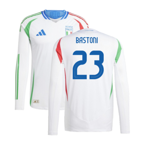 2024-2025 Italy Authentic Long Sleeve Away Shirt (BASTONI 23)