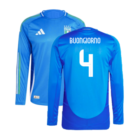 2024-2025 Italy Authentic Long Sleeve Home Shirt (BUONGIORNO 4)