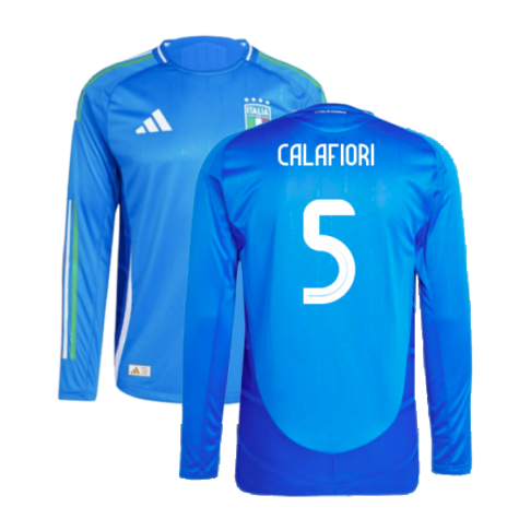 2024-2025 Italy Authentic Long Sleeve Home Shirt (CALAFIORI 5)