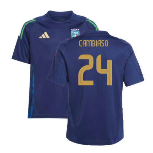 2024-2025 Italy Training Jersey (Navy) - Kids (CAMBIASO 24)