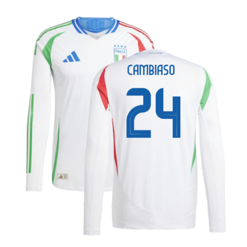 2024-2025 Italy Authentic Long Sleeve Away Shirt (CAMBIASO 24)