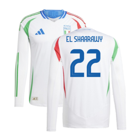 2024-2025 Italy Authentic Long Sleeve Away Shirt (EL SHAARAWY 22)