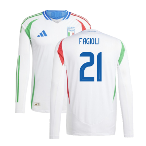 2024-2025 Italy Authentic Long Sleeve Away Shirt (FAGIOLI 21)