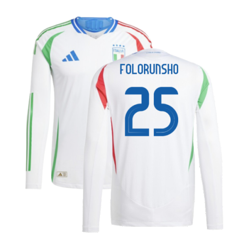 2024-2025 Italy Authentic Long Sleeve Away Shirt (FOLORUNSHO 25)