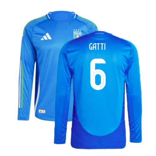 2024-2025 Italy Authentic Long Sleeve Home Shirt (GATTI 6)