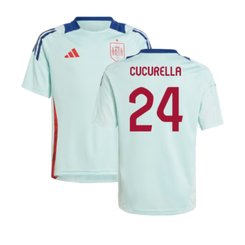 2024-2025 Spain Training Jersey (Turquoise) - Kids (Cucurella 24)