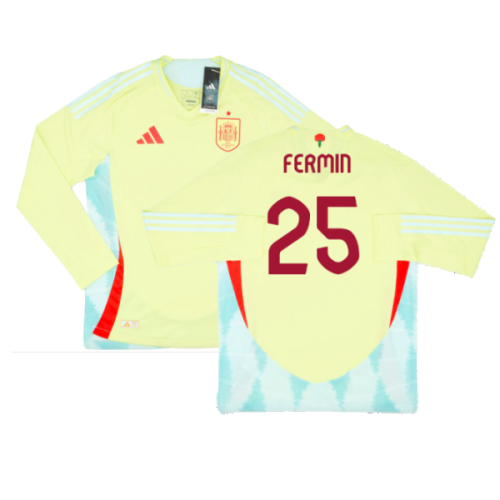 2024-2025 Spain Authentic Long Sleeve Away Shirt (Fermin 25)