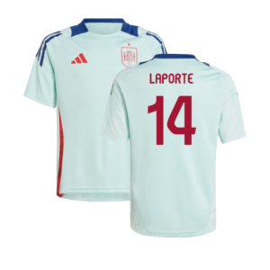 2024-2025 Spain Training Jersey (Turquoise) - Kids (Laporte 14)