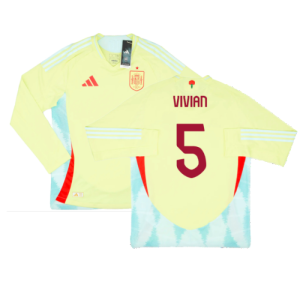 2024-2025 Spain Authentic Long Sleeve Away Shirt (Vivian 5)