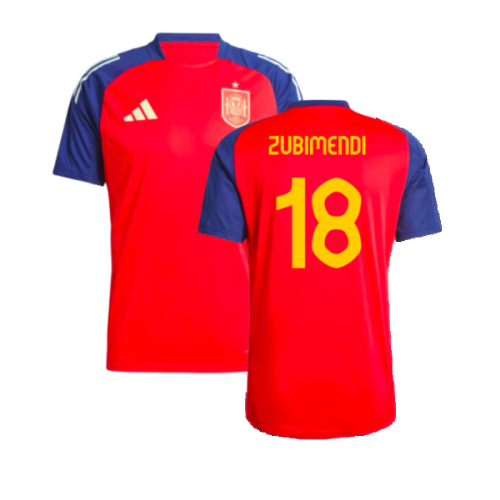 2024-2025 Spain Training Jersey (Red) (Zubimendi 18)