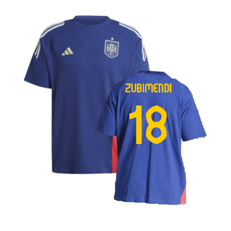 2024-2025 Spain Training Tee (Blue) (Zubimendi 18)