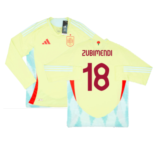 2024-2025 Spain Authentic Long Sleeve Away Shirt (Zubimendi 18)