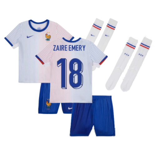 2024-2025 France Away Little Boys Mini Kit (Zaire Emery 18)