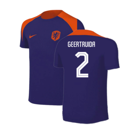 2024-2025 Netherlands Strike Training Shirt (Blue) - Kids (Geertruida 2)