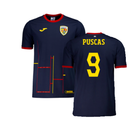 2024-2025 Romania Presentation S/S T-shirt (Navy) (Puscas 9)