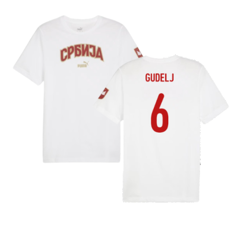 2024-2025 Serbia FtblIcons Tee (White) (Gudelj 6)