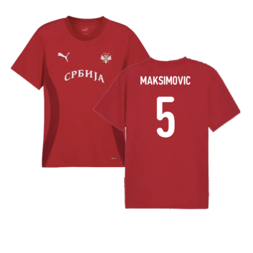 2024-2025 Serbia Pre-Match Jersey (Dark Cherry) (Maksimovic 5)