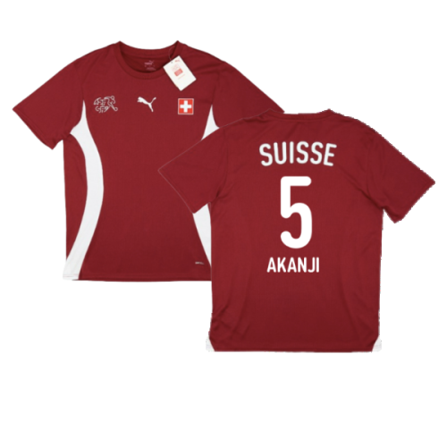 2024-2025 Switzerland Pre-Match Jersey (Red) (Akanji 5)