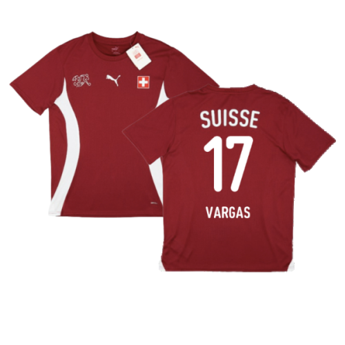 2024-2025 Switzerland Pre-Match Jersey (Red) (Vargas 17)