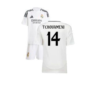 2024-2025 Real Madrid Home Mini Kit (Tchouameni 14)