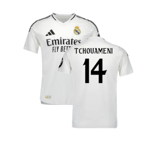 2024-2025 Real Madrid Authentic Home Shirt (Tchouameni 14)