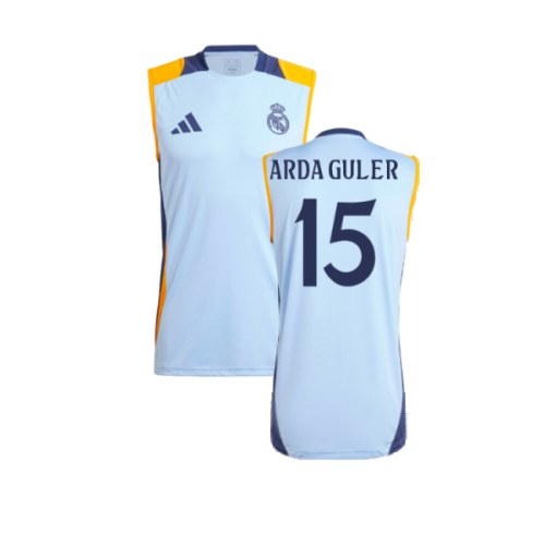 2024-2025 Real Madrid Sleeveless Jersey (Glow Blue) (Arda Guler 15)