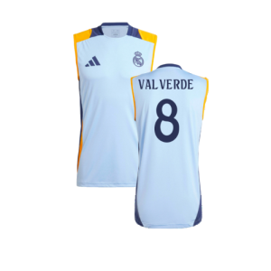 2024-2025 Real Madrid Sleeveless Jersey (Glow Blue) (Valverde 8)