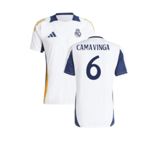 2024-2025 Real Madrid Training Tee (White) (Camavinga 6)