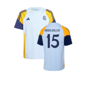 2024-2025 Real Madrid Training Tee (Glow Blue) - Kids (Arda Guler 15)